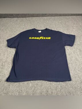 Vintage Goodyear Shirt Men’s Xl Blue Yellow Y2K Racing NASCAR Casual